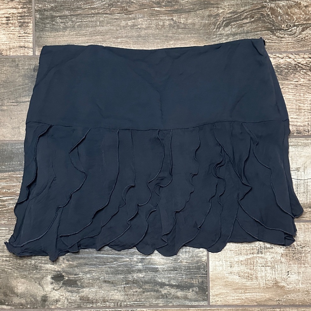 Elegant Charcoal Ruffle Skirt